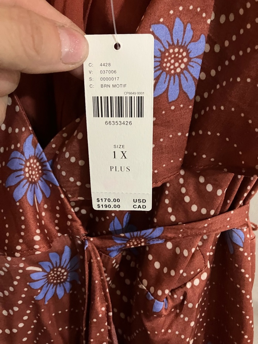 Anthropologie Brown Floral Maxi Dress with Blue Accents - Picture 13 of 16